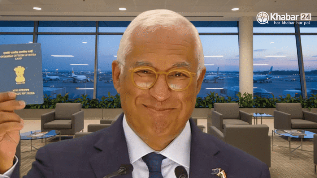 Antonio Costa OCI Card dikhate hue India EU Free Trade Agreement News ke dauran Bharat aur Europe ke beech historic trade deal