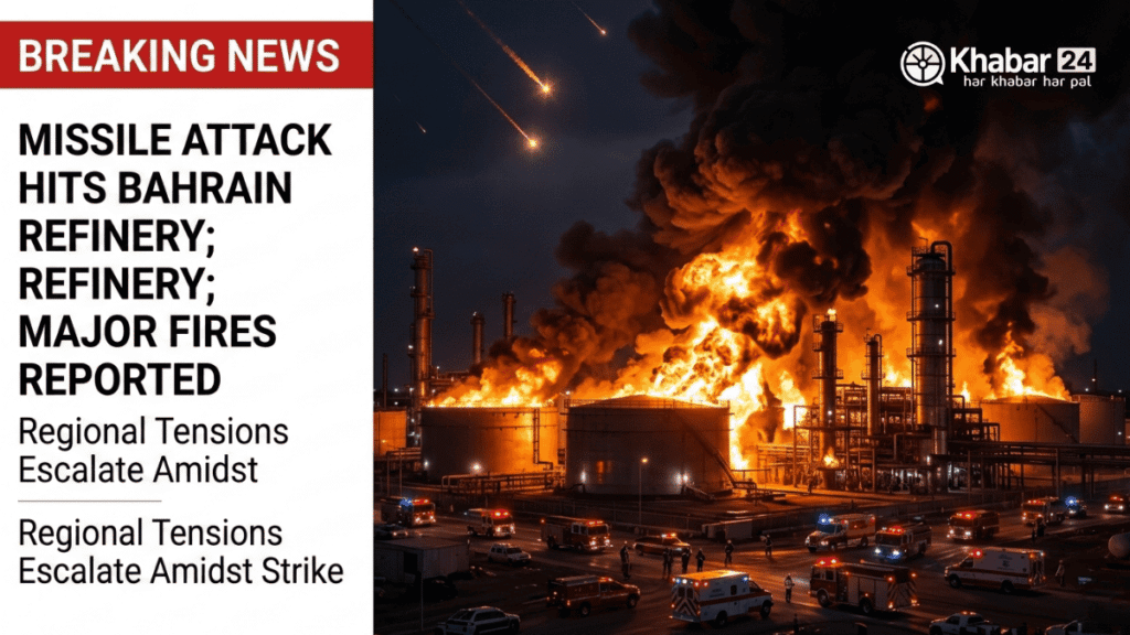 Iran Missile Attack Bahrain Oil Refinery